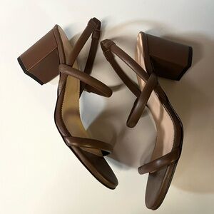 J. Crew Brown Strappy Block Heel Sandals